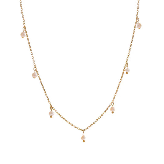 Vintage Pearl Drop Necklace in Gold