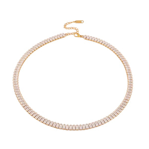 Vivid Tennis Chain Necklace - Gold