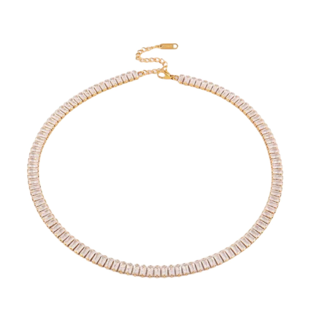 Vivid Tennis Chain Necklace - Gold