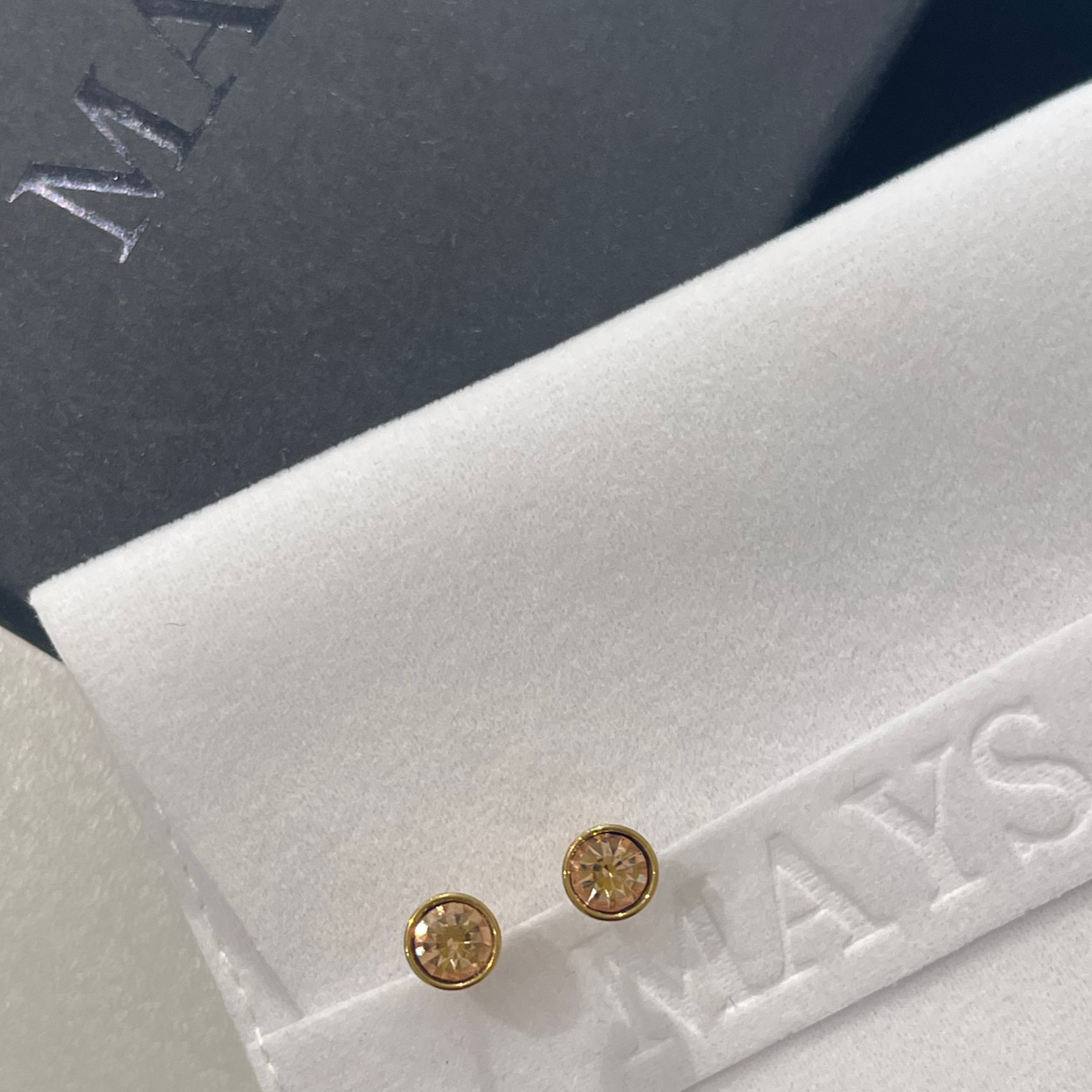 Small Stud Earrings in Gold - 12 Stone Colours