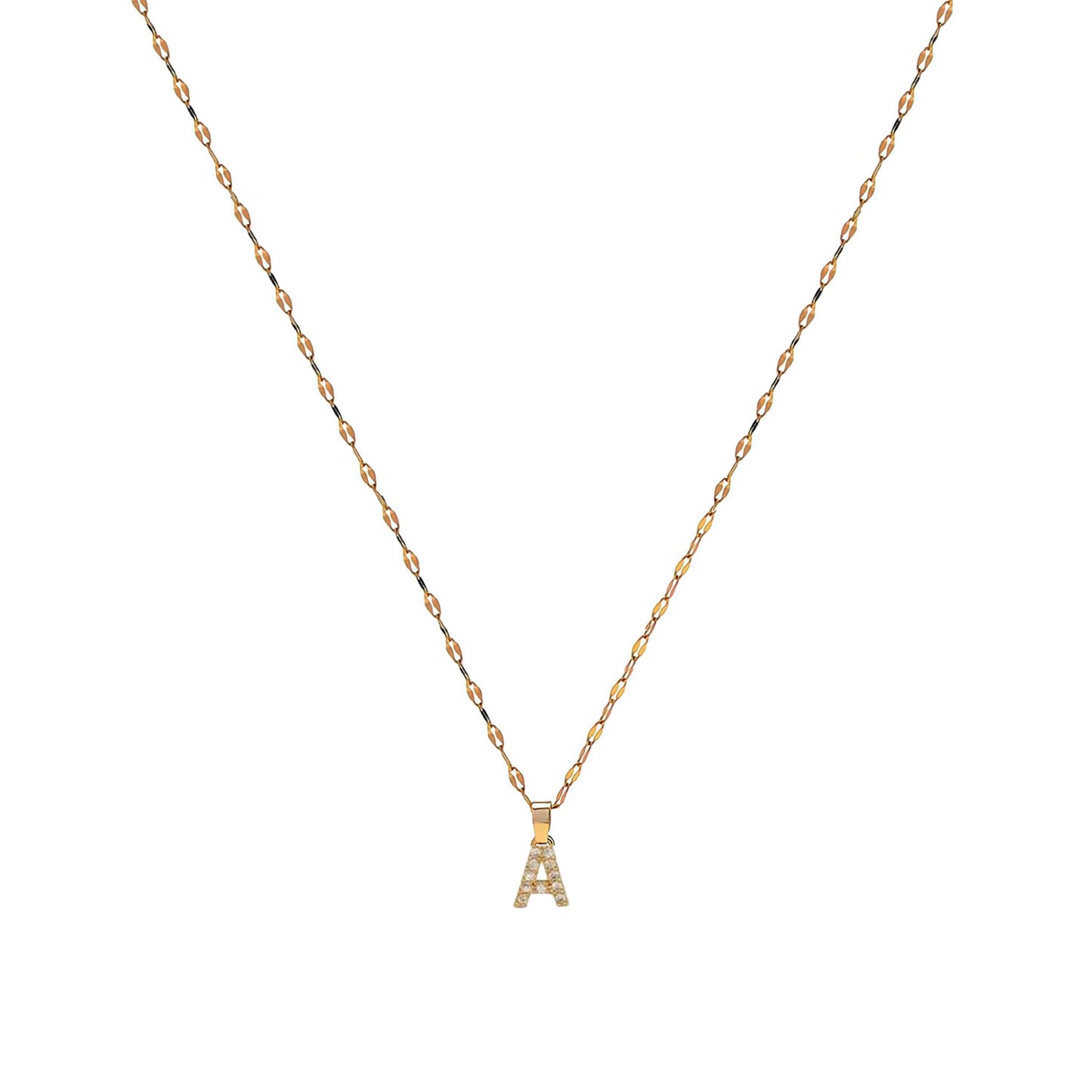 Initial Pendant Necklace in Gold - Gucci Style Chain
