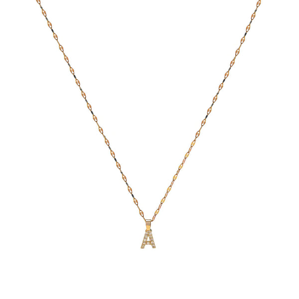 Initial Pendant Necklace in Gold - Gucci Style Chain