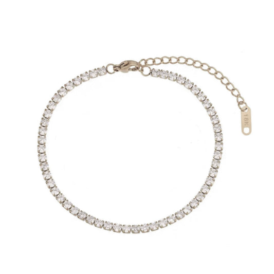 Blossom Tennis Chain Bracelet in White Gold