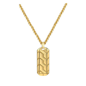 Dog Tag Necklace in Gold