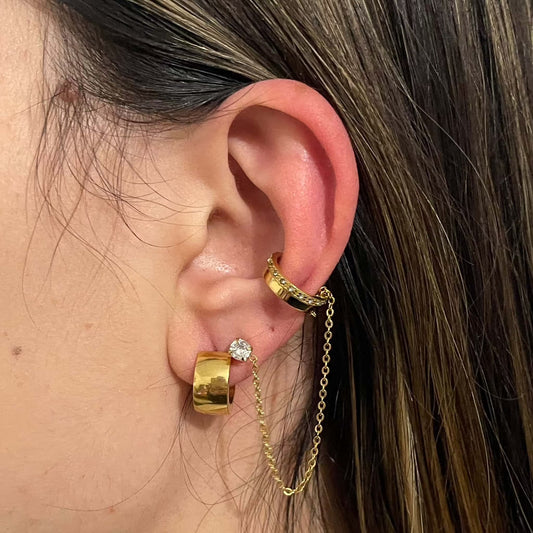Classic Chunky Huggie Earrings in Gold
