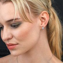 Load image into Gallery viewer, Small Stud Earrings - Silver Color - 12 Stone Colours