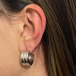 Nova Hoop Earrings - Silver Color