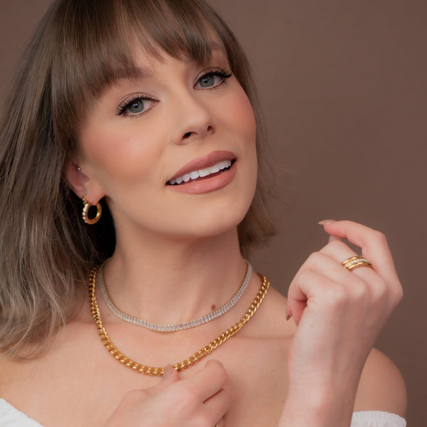 Vivid Tennis Chain Necklace - Gold