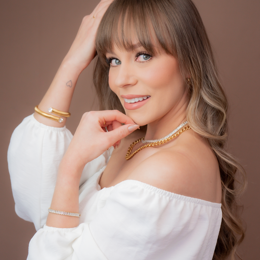 Vivid Tennis Chain Bracelet - Gold