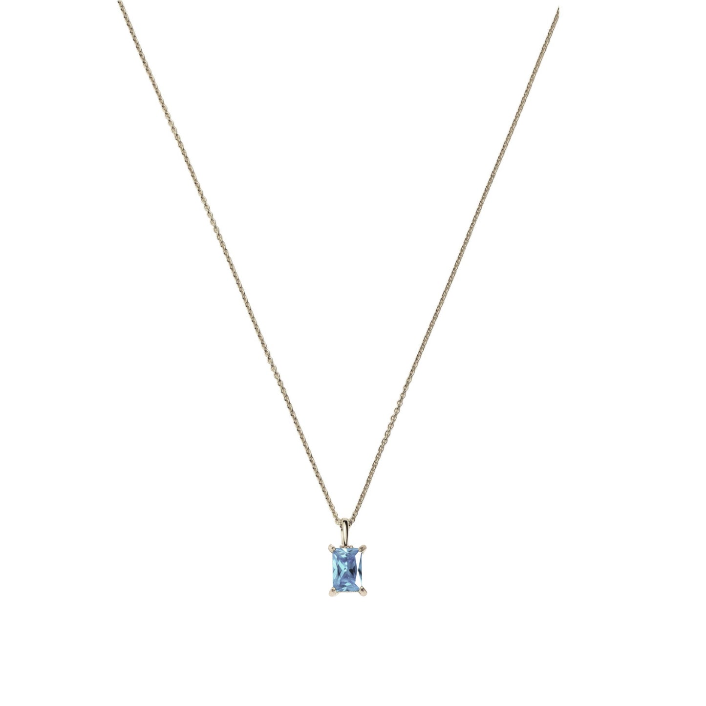 Birthstone Necklace in White Gold