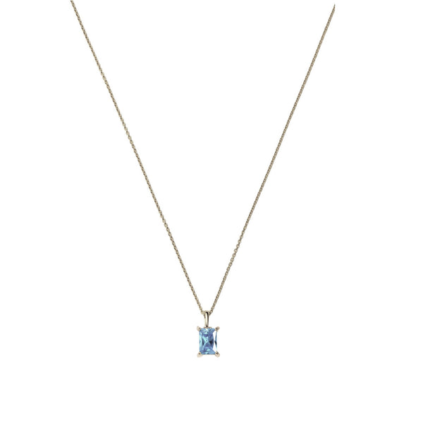 Birthstone Necklace in White Gold