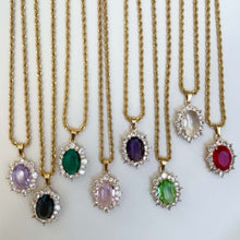 Load image into Gallery viewer, Viena Rope Chain Necklace - 7 Stone Colors