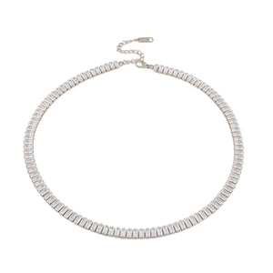 Vivid Tennis Chain Necklace - Silver Color