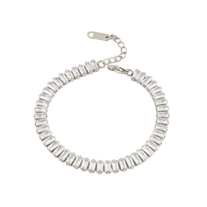 Vivid Tennis Chain Bracelet - Silver Color