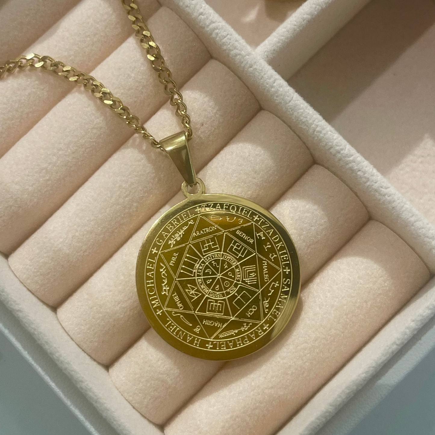Seven Archangels Pendant Necklace in Gold