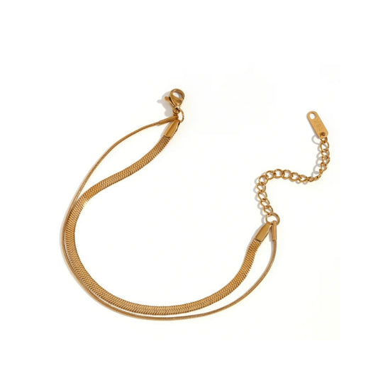 Serena Double Flat & Round Snake Bracelet