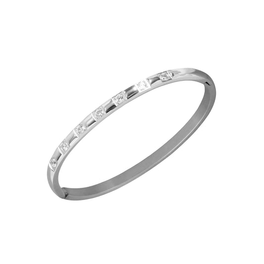 Shimmer Bangle in White Gold