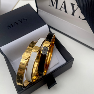 Roman Numeral Bangle in Gold