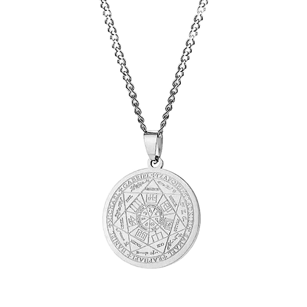 Seven Archangels Pendant Necklace in White Gold