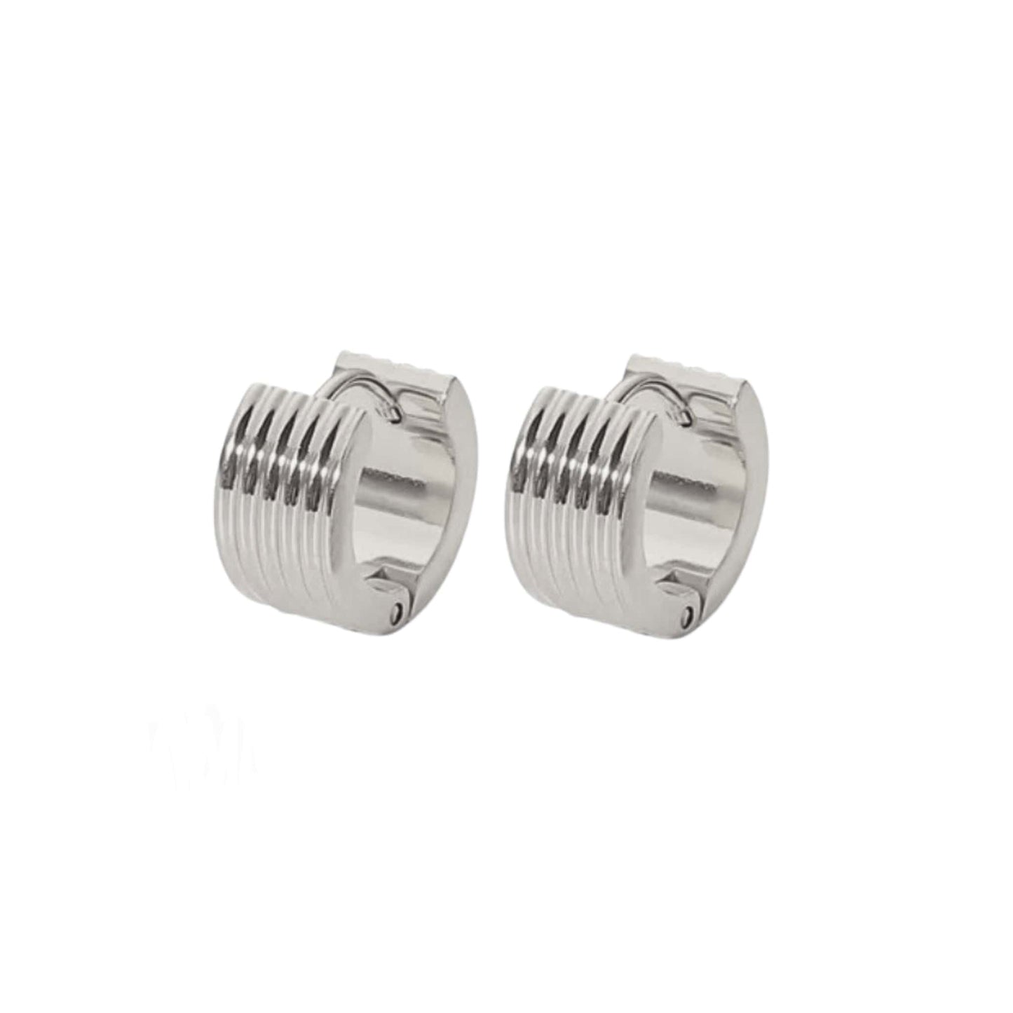 Nova Huggie Earrings in White Gold