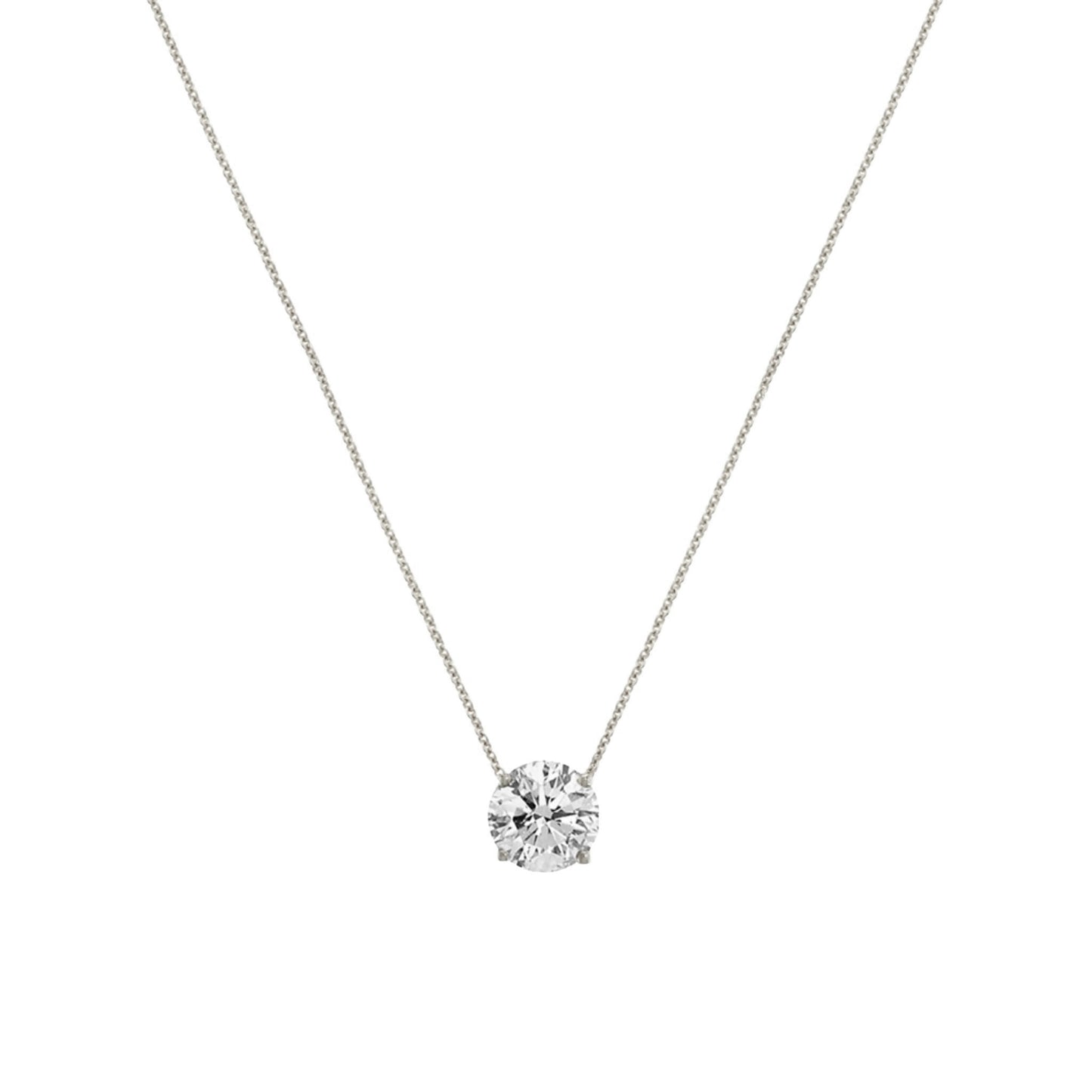 Solitaire Necklace in White Gold