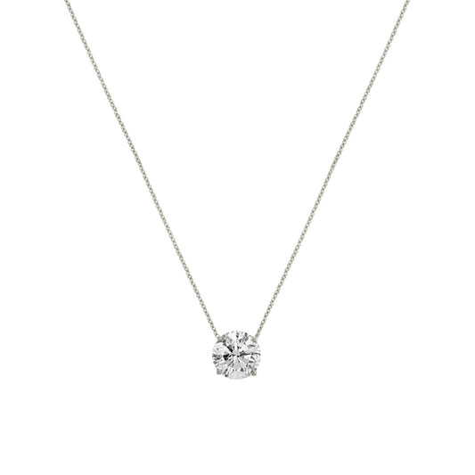 Solitaire Necklace in White Gold