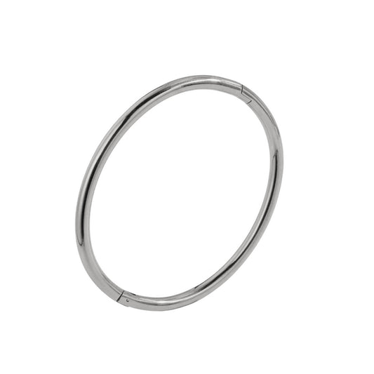 Classic Oval Bangle in White Gold