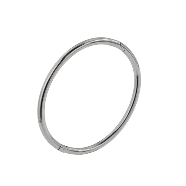 Classic Oval Bangle in White Gold