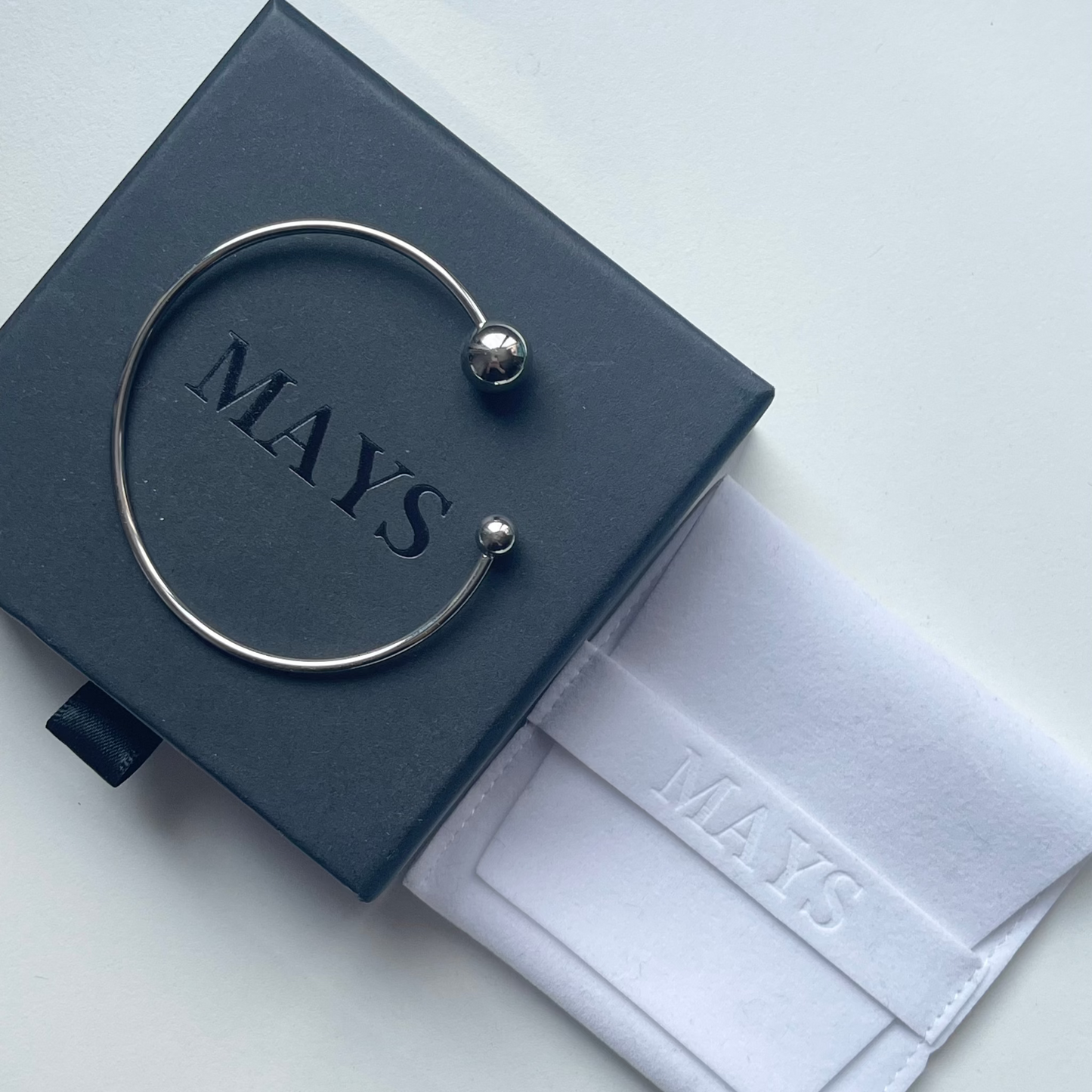 Torque Bangle in White Gold