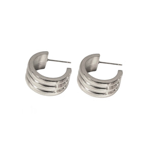 Nova Hoop Earrings - Silver Color