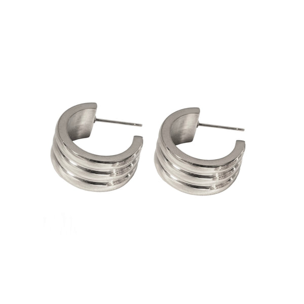Nova Hoop Earrings in White Gold