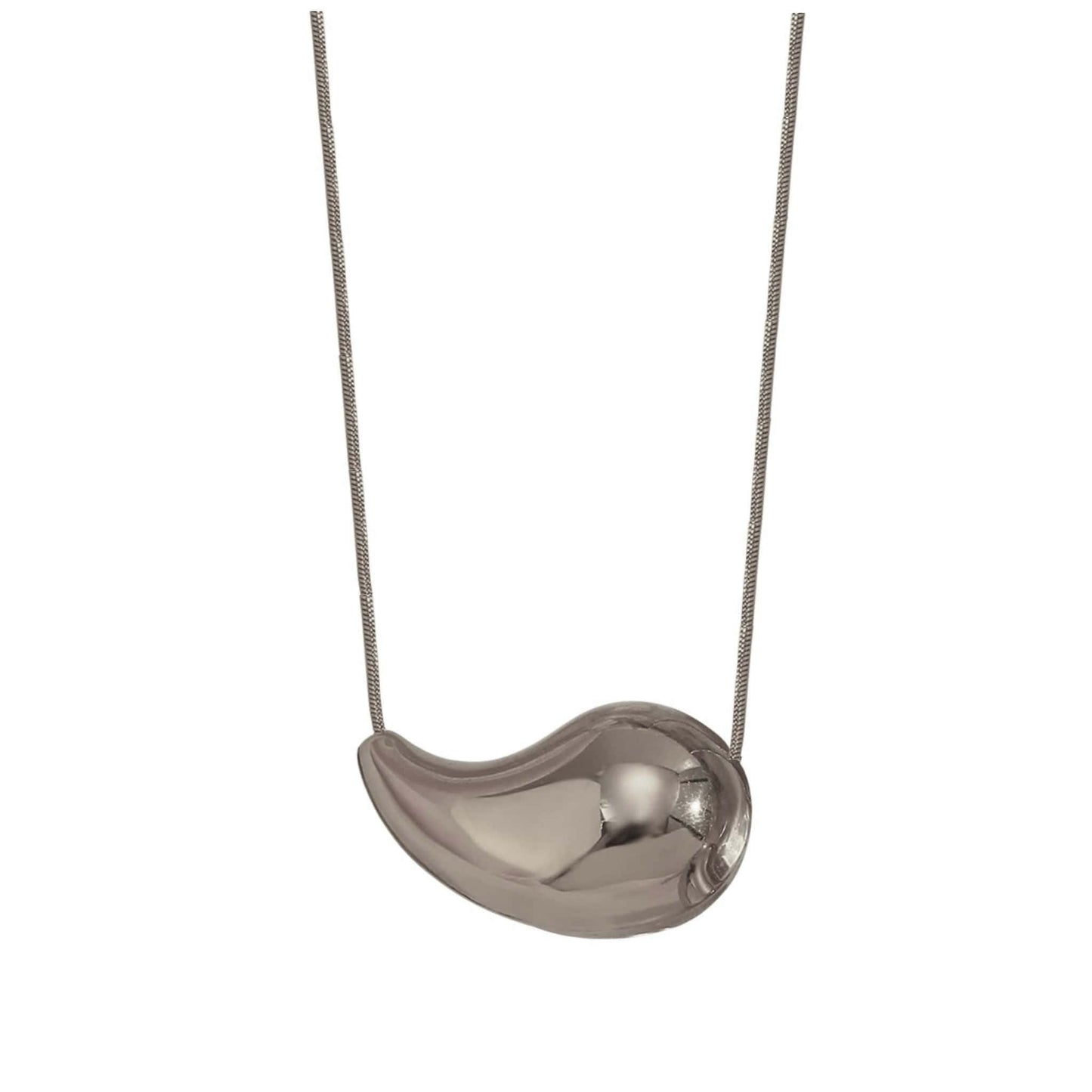 Teardrop Pendant Necklace in White Gold