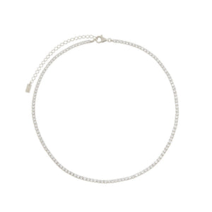 Blossom Tennis Chain Necklace - Silver Color
