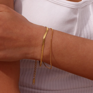 Serena Two Row Flat Snake Bracelet