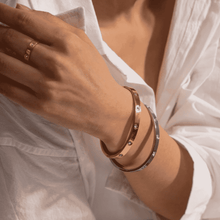 Load image into Gallery viewer, Unique CZ Bangle - Silver Color