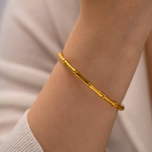 Load image into Gallery viewer, Bamboo Bangle Bracelet in Gold