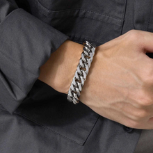 Load image into Gallery viewer, Chunky Cuban Chain Bracelet in White Gold