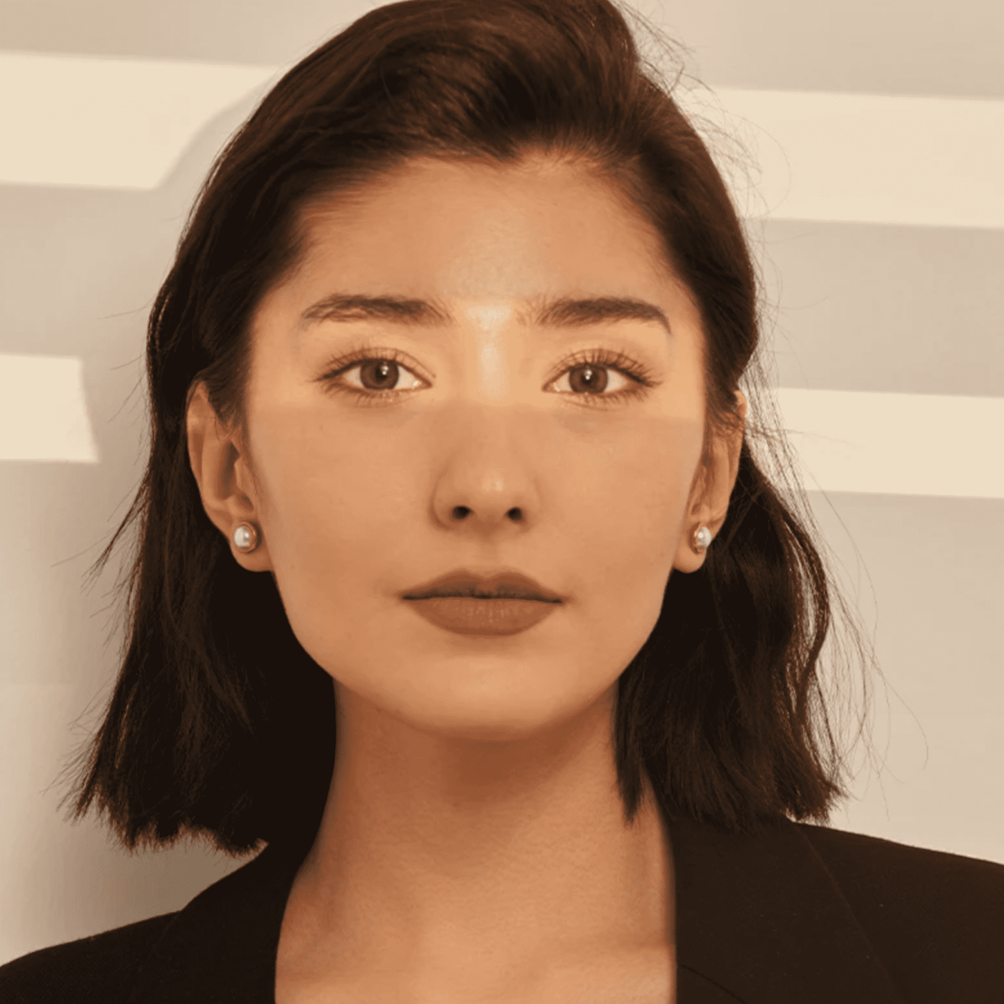 Mother of Pearl Screw Back Stud Earrings in Gold