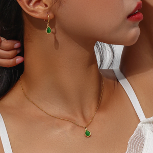 Waterdrop Necklace - Green