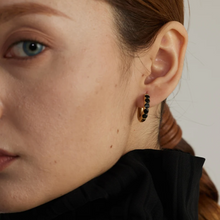 Load image into Gallery viewer, Liv Hoop Earrings - Black