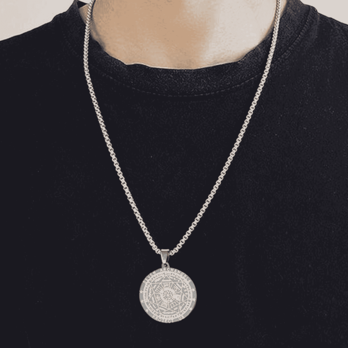 Seven Archangels Pendant Necklace in White Gold