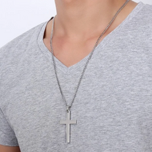 Load image into Gallery viewer, Cross Pendant Necklace in White Gold