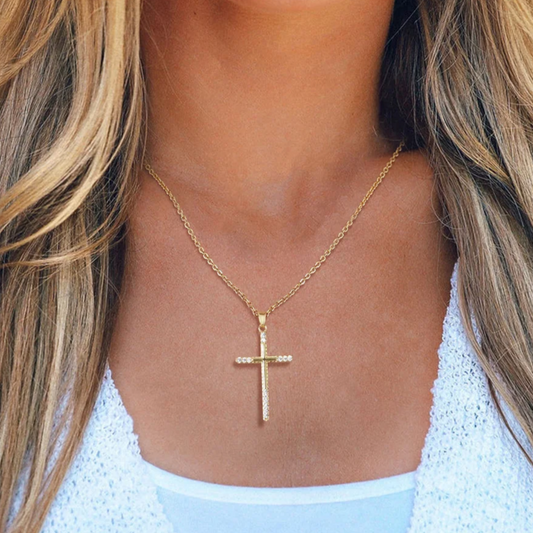 Crucifix Cross CZ Necklace