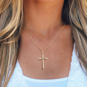 Crucifix CZ Necklace