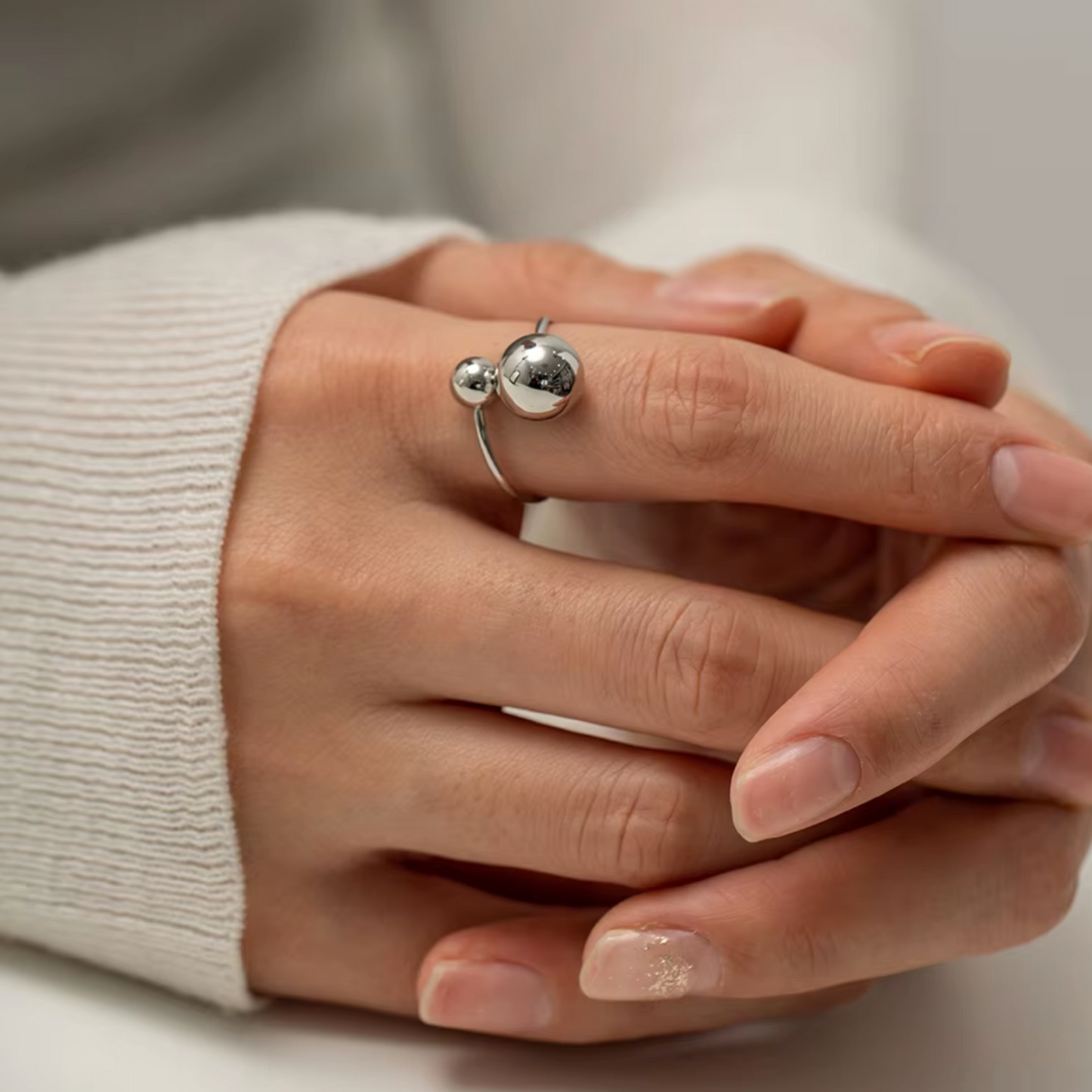 Torque Adjustable Ring in White Gold