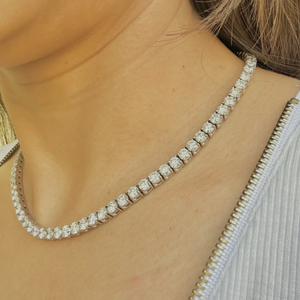 Vivid Tennis Chain Necklace - Silver Color