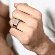 Load image into Gallery viewer, Square Signet Ring - Silver Color