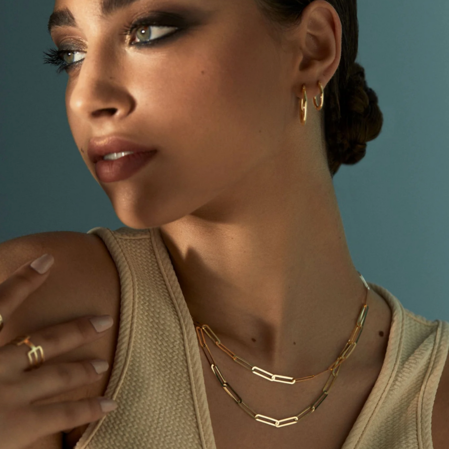 Paperclip Necklace in Gold