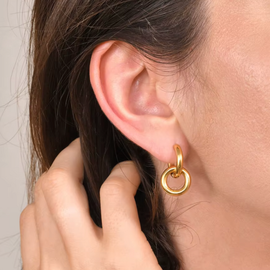 Interchangeable Hoop & Circle Drop Earrings