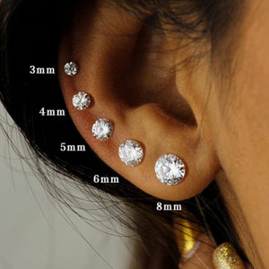 Eternity Stud Earrings in Gold - 5 Stone Sizes
